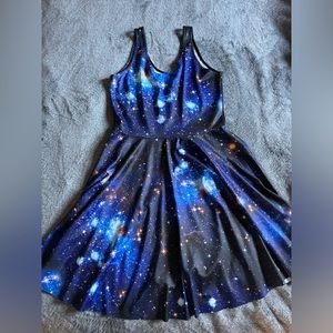 Blackmilk galaxy blue scoop skater dresss LONG TORSO